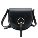 Women'S Semi-Circle Crossbody Bag Solid Color Pu Leather Handbag Ladies Mes I7U7