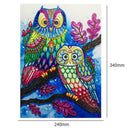 5D DIY Special Shaped Diamond Painting Colorful Bird Cross Stitch Embroider