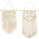 2 Pcs Macrame Wall Hanging Small Art Woven Wall Decor Boho Chic Home Decora O1J8