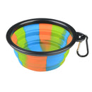 Dog Silicone Bowl Folding Outdoor Portable Pet Food Feeder Dish (Black) A