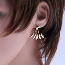 Fashion Smooth Water Drop Shape Women Golden Personalized Stud Earrings