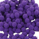 200Pcs Vibrant Colours Fluffy Small Craft Pompoms 18mm Purple