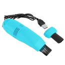 Mini Computer Vacuum USB Keyboard Cleaner PC Laptop Dust Brush (Light Blue)