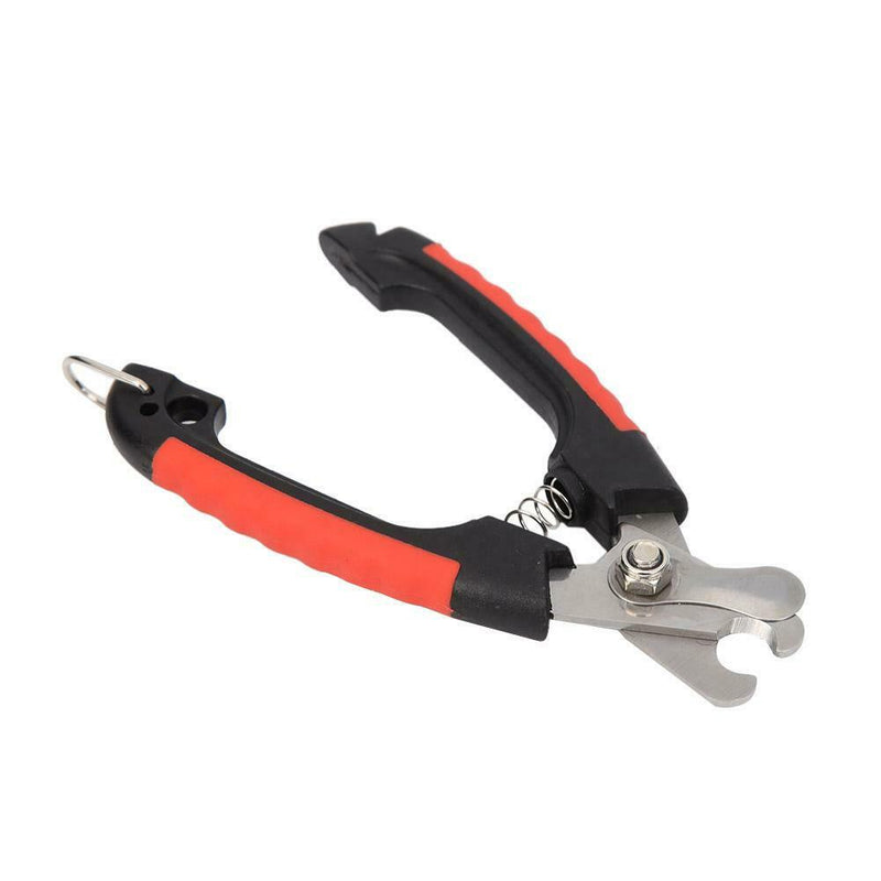 Stainless Steel Pet Nail Clipper Dog Cat Beauty Scissors Nail File (Red S) A