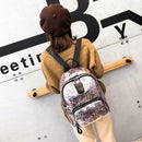 Glitter Backpack Women Sequin Travel Shoulder Bags Girls School Bags (Pink)