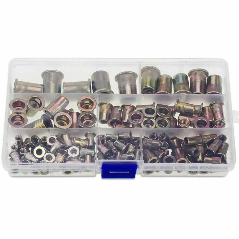 150PCS Plated Carbon Steel Rivet Nut M3 M4 M5 M6 M8 M10 M12 Flat Head Threa