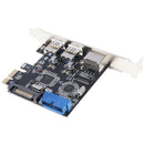PCI-E to USB 3.0 4-Port PCI Express Card,Mini PCI-E Hub Controller Adapter -