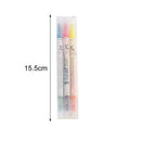 3 Pcs Rainbow Double Write Cute Permanent Highlighter School Markers Supply C6E4
