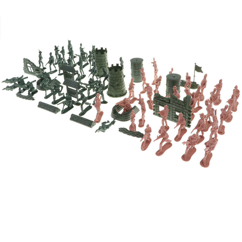 114 Pieces WWII  Men Playset 5cm Soldier Action Figures With Accessories