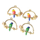 4pcs Parrot Garland Charms Pendant DIY Jewelry Findings Gifts hair Accessory