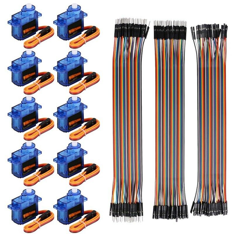 SG90 Mini Servo Motor 9G Servo with 120Pcs Multicolored Dupont Wire 40Pin M G8H3