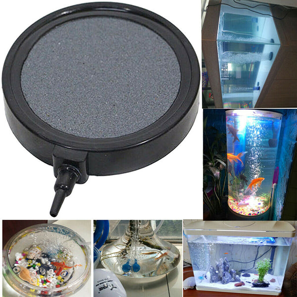 2pcs Aquarium Air Stone Disk Silent Oxygen Bubble Cutain Aerator for Fish Tank