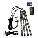 1PC 5050 RGB LED Strip Lights 60LED SMD 5V Car Interior IR Controller Music Lamp