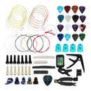 66PCS Guitar Tools Set Including Guitar Picks Capo Tuner Guitar Strings 3in1