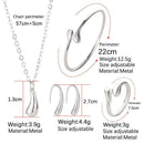 Fashion Women Water Drop Earrings Necklace Bangle Knuckle Ring Jewelry Set AU
