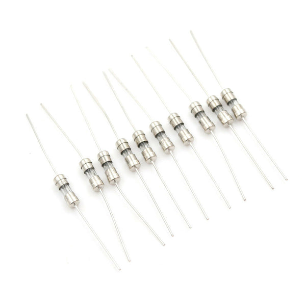 10pcs Glass Tube Fuse Axial Leads 3.6*10mm 2A Slow Blow Ew
