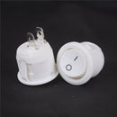 5X Mini Round White 2 Pin Terminal SPST ON-OFF Rocker Switch Snap-in 20mm"12V FT