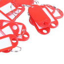 20 Pcs Key ID Label Tags Split Ring Keyring Keychain Red