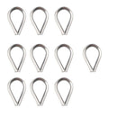 12 piece 1/8 inch wire rope clamp (M3), 10 piece set of thimble (M3), stain