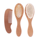 3Pcs Wooden Baby Hair Brush Comb For Newborns Toddlers Hairbrush Head Massag Ew