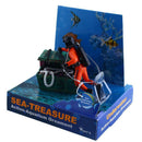 Frogman Diver Treasure Chest Shaped Action Air Ornament Fish Tank Aquarium Decor