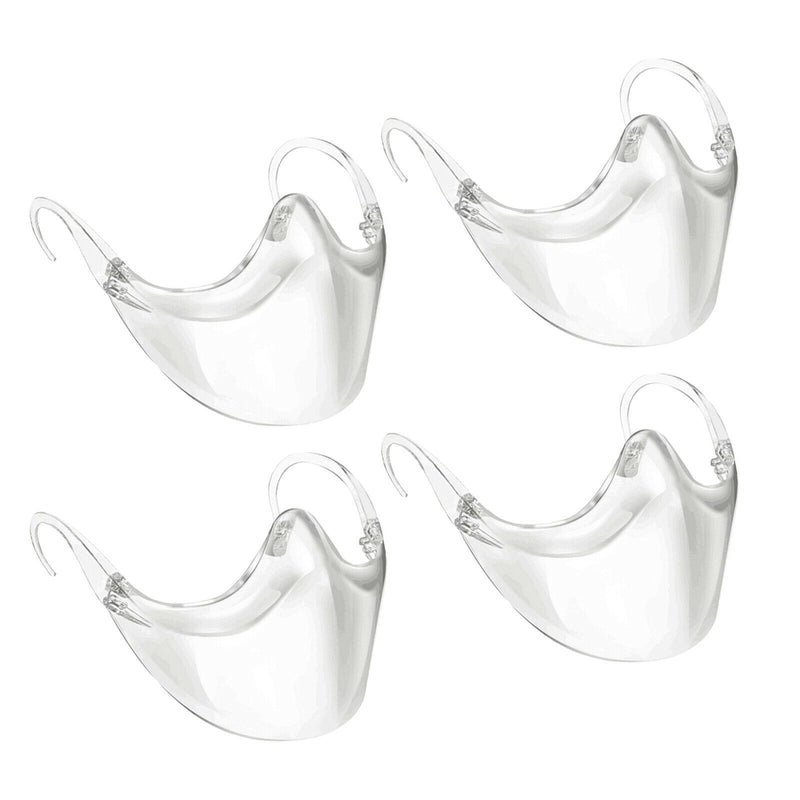 4 PCS Foldable Clear Face Shield Reusable Washable Safety Mouth Cover Visor