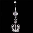 Crown Charm Rhinestone Body Piercing Jewelry Belly Button Ring Navel Jewelry ME