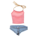 1/6 Female Clothing Vest Chest Jeans Clothing For 12 '' Action