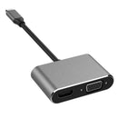 2 in 1 USB Type-C Converter HUB 4K HDMI 1080P VGA Video Display Adapter