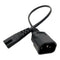 Black PVC IEC320 C14 Male To C7 Female C14-C7-Cable 0.98ft Replace Part