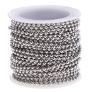 13yd Stainless Steel Beaded Ball Chain 2.5mm Wide DIY Jewelry Findings Craft