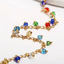 Women Colorful Crystal Ankle Bracelet Anklet Adjustable Chain Foot Beach Jewelry