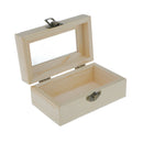 Unfinished Wooden Jewelry Tool Storage Box Glass Lid for Arts Crafts