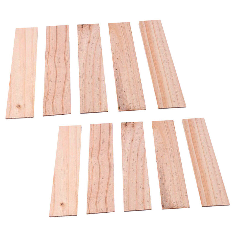 10 Pcs Natural Wooden Square Strips Board Dowel Rods Pouch