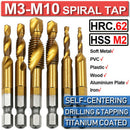 6pcs 1/4 "Hex shank M3-M10 Titanium Thread Cutter Hexagonal Shank Drills Tool