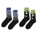 2 Pairs Of Ladies Gents Soken Art Paintings Funny Colorful Leisure