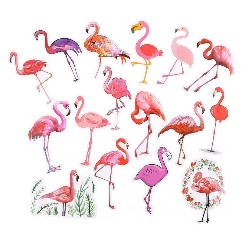 18pcs/set phone laptop flamingo stickers trunk guitar stickers for kids toys f&M