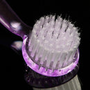 Monja Nail Art Dust Remover Powder Cleaning Brush Clear Plastic Round Head  S1S3
