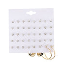 40 Pairs Multi Assorted Size Stud Earrings Crystal Ball Ear Stud Jewelry