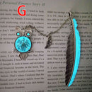 1X Luminous Night Owl Bookmark Label Read Maker Feather Book Mark Stationery GF