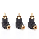 10x RCA right angle connector plug adapters M/F male to female 90degree elbow lj