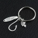 Love you Dad Charm Fish Hook Chain Ring Keychain Keyring Key Fob Metal Gift