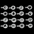 16 Cute Coffee Machine Stencils Template Strew Flowers Pad Duster Spray MKB