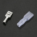 75Pcs 6.3mm Female Spade Crimp Terminal Connector Insulating Cover D4B5