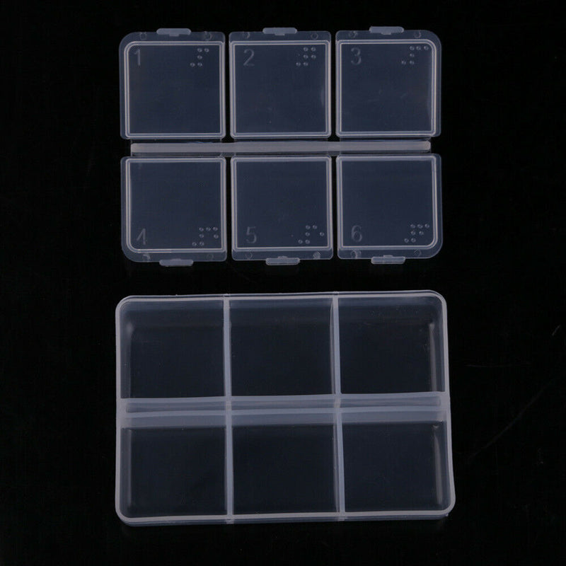 New Mini Portable Empty Braille 6 Cells Pill Medicine Drug Storage Case Box