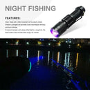 Portable 395 UV Ultra LED Zoom Battery Flashlight Violet Purple Blacklight Lamp