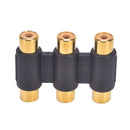 Triple 3x RCA Phono Coupler Female to Female Audio Video Connectors Adaptor G.ES