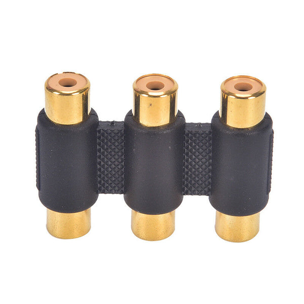 Triple 3x RCA Phono Coupler Female to Female Audio Video Connectors Adaptor G.ES
