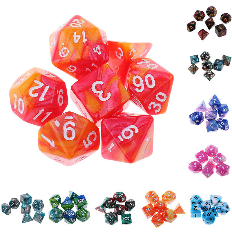 14x Polyhedral Dice Set for  D20 D12 D10 D8 D6 D4 Die