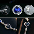 2020 Charm Women Ocean Heart Blue Crystal Rhinestone Gifts Bracelet Bangle N0L8